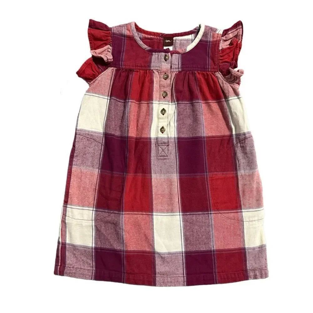 Tea Collection Girl’s Cotton Plaid Flannel Dress 12